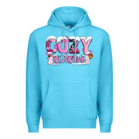 Ocean Blue pink cozy season with snowman ado Premium Hoodie - AdoDesignShop
