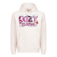 Pale Pink pink cozy season with snowman ado Premium Hoodie - AdoDesignShop