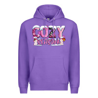 Purple pink cozy season with snowman ado Premium Hoodie - AdoDesignShop