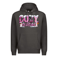 Smoke pink cozy season with snowman ado Premium Hoodie - AdoDesignShop