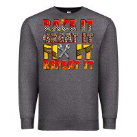 Charcoal Heather race it great it fix it repeat it Premium Sweatshirt - Zillion Design Studio