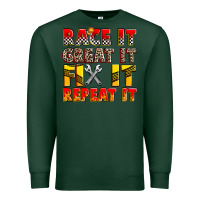 Sports Green race it great it fix it repeat it Premium Sweatshirt - Zillion Design Studio