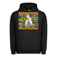 Pigment Black goats mom and baby sunflowers gemstones serape leopard glitter wooden Urban Hoodie - Artiststas