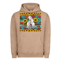Pigment Burro goats mom and baby sunflowers gemstones serape leopard glitter wooden Urban Hoodie - Artiststas
