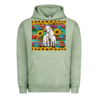 Pigment Oil Green goats mom and baby sunflowers gemstones serape leopard glitter wooden Urban Hoodie - Artiststas