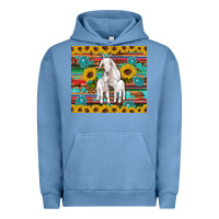 Pigment Pebble Blue goats mom and baby sunflowers gemstones serape leopard glitter wooden Urban Hoodie - Artiststas