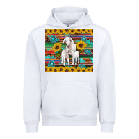 White goats mom and baby sunflowers gemstones serape leopard glitter wooden Urban Hoodie - Artiststas