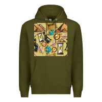 Army Green history seamless pattern Premium Hoodie - BundleAndBundleShop