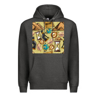 Charcoal Heather history seamless pattern Premium Hoodie - BundleAndBundleShop