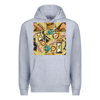 Heather Grey history seamless pattern Premium Hoodie - BundleAndBundleShop