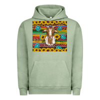 Pigment Oil Green goat sunflowers gemstones serape leopard glitter Urban Hoodie - Artiststas