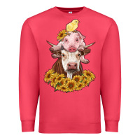 Cardinal cow with pig and chick Premium Sweatshirt - RanaPortraitStore