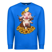 True Royal cow with pig and chick Premium Sweatshirt - RanaPortraitStore
