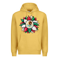Antique Gold sunflower mexican flag Premium Hoodie - JahusDesignShop