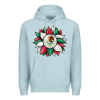 Blue Mist sunflower mexican flag Premium Hoodie - JahusDesignShop
