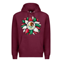 Burgundy sunflower mexican flag Premium Hoodie - JahusDesignShop