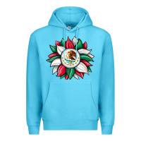 Ocean Blue sunflower mexican flag Premium Hoodie - JahusDesignShop