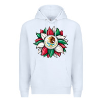 White sunflower mexican flag Premium Hoodie - JahusDesignShop