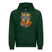 Forest Green thanksgiving cross pumpkin sunflower Urban Hoodie - AdoDesignShop