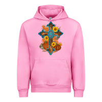 Fuchsia Pink thanksgiving cross pumpkin sunflower Urban Hoodie - AdoDesignShop