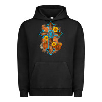 Pigment Black thanksgiving cross pumpkin sunflower Urban Hoodie - AdoDesignShop