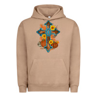 Pigment Burro thanksgiving cross pumpkin sunflower Urban Hoodie - AdoDesignShop