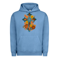Pigment Pebble Blue thanksgiving cross pumpkin sunflower Urban Hoodie - AdoDesignShop