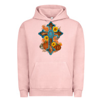 Pigment Salmon thanksgiving cross pumpkin sunflower Urban Hoodie - AdoDesignShop