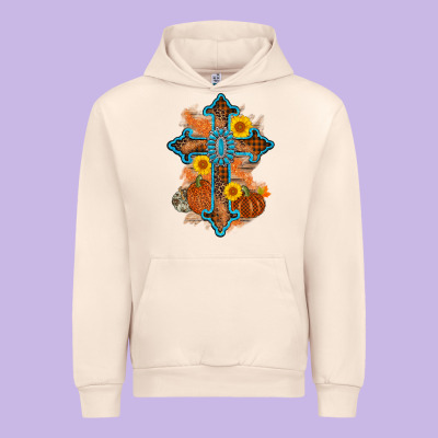 Thanksgiving Cross Pumpkin Sunflower Urban Hoodie Designed By Adodesignshop