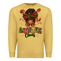 Antique Gold Auntie Claus Afro Messy Bun Premium Sweatshirt - texasbilliewilder