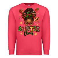 Cardinal Auntie Claus Afro Messy Bun Premium Sweatshirt - texasbilliewilder