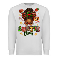 Dove Grey Auntie Claus Afro Messy Bun Premium Sweatshirt - texasbilliewilder