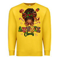 Lemon Auntie Claus Afro Messy Bun Premium Sweatshirt - texasbilliewilder