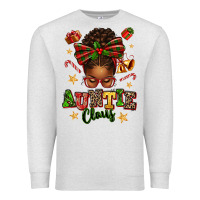 Oatmeal Heather Auntie Claus Afro Messy Bun Premium Sweatshirt - texasbilliewilder