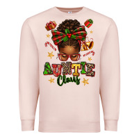 Pale Pink Auntie Claus Afro Messy Bun Premium Sweatshirt - texasbilliewilder
