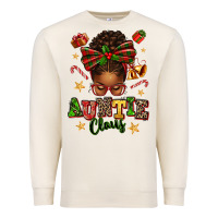 Sandshell Auntie Claus Afro Messy Bun Premium Sweatshirt - texasbilliewilder