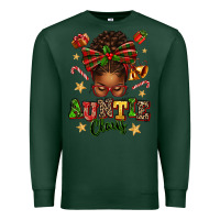 Sports Green Auntie Claus Afro Messy Bun Premium Sweatshirt - texasbilliewilder
