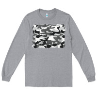 Heather Grey black and white camouflage Long Sleeve Tee - BarkalooDesign