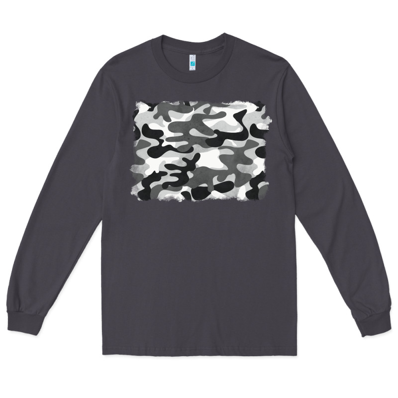Black And White Camouflage Long Sleeve Tee by BarkalooDesign | Teevron