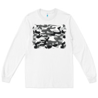 White black and white camouflage Long Sleeve Tee - BarkalooDesign