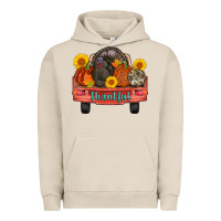 Pigment French Oak thankful turkey truck Urban Hoodie - AdoDesignShop
