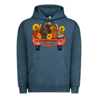 Pigment Midnight Navy thankful turkey truck Urban Hoodie - AdoDesignShop