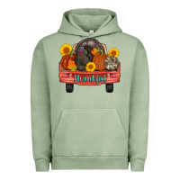 Pigment Oil Green thankful turkey truck Urban Hoodie - AdoDesignShop