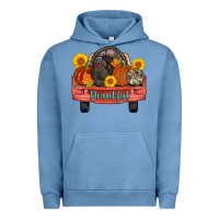 Pigment Pebble Blue thankful turkey truck Urban Hoodie - AdoDesignShop
