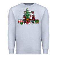 Heather Grey christmas truck Premium Sweatshirt - RanaPortraitStore