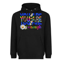 Black you are enough with daisies Heavyweight Hoodie - texasbilliewilder