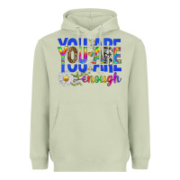 Matcha you are enough with daisies Heavyweight Hoodie - texasbilliewilder