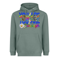 Sage you are enough with daisies Heavyweight Hoodie - texasbilliewilder