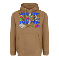 Toasted Coconut you are enough with daisies Heavyweight Hoodie - texasbilliewilder