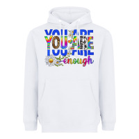 You Are Enough With Daisies Heavyweight Hoodie | Teevron